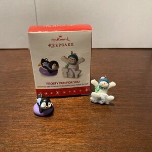 Hallmark Keepsake Ornament 2016 Frosty Fun for You Penguins Snowman Joy Limited